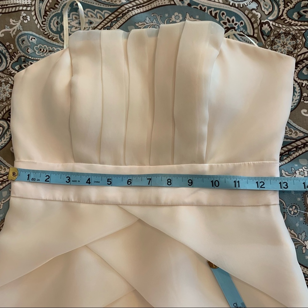 Max and Cleo  ivory/ cream organza long tiered dress.  Size 2 - Picture 10 of 15